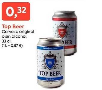 Suma Supermercados Top beer cerveza original o sin alcohol oferta