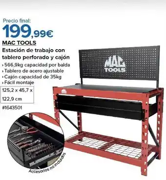 Costco Mac tools estación de trabajo con tablero perforado y cajón oferta