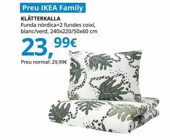 IKEA Klätterkalla funda nòrdica+2 fundes coixi blanc verd oferta