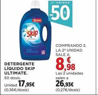Supercor Exprés 2a unidad -50% detergente líquido skip ultimate oferta