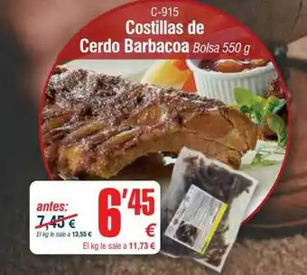Abordo Costillas de cerdo barbacoa oferta