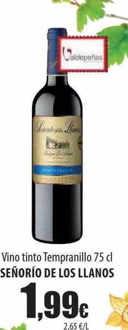 Spar Tenerife Vino tinto tempranillo señorio de los llanos oferta