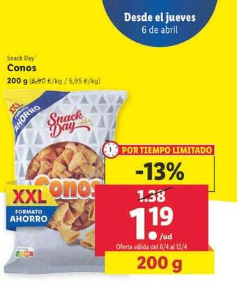 Lidl Snack day conos oferta