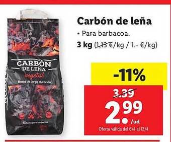 Lidl Carbón de leña oferta