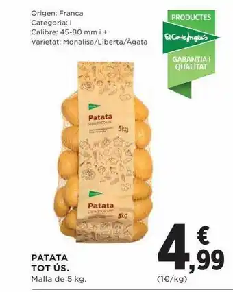 Hipercor Patata tot ús oferta