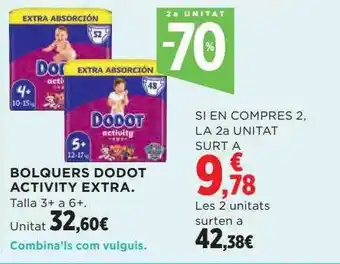 Hipercor 2a unitat -70% bolquers dodot activity extra oferta