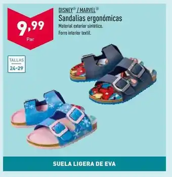 ALDI Disney marvel sandalias ergonómicas oferta