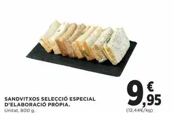 Hipercor Sandvitxos selecció especial d'elaboració pròpia oferta
