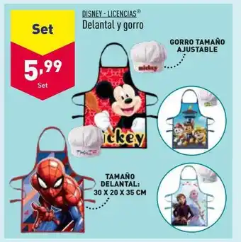 ALDI Disney - licencias delantal y gorro oferta