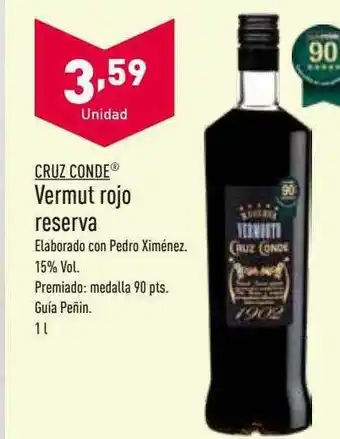 Cruz conde vermut rojo reserva