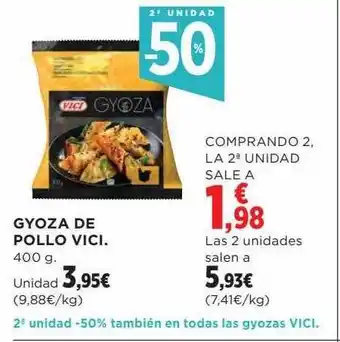 El Corte Inglés 2a unidad -50% gyoza de pollo vici oferta