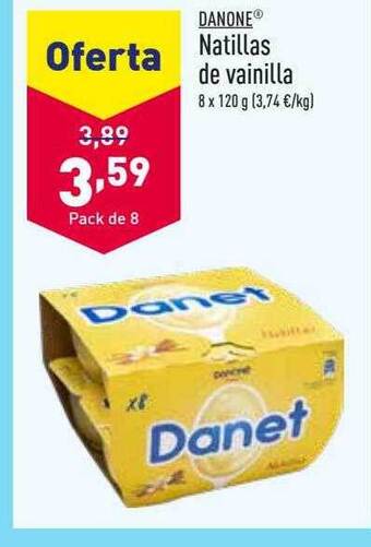ALDI Danone natillas de vainilla oferta
