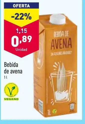ALDI Bebida de avena vegano oferta