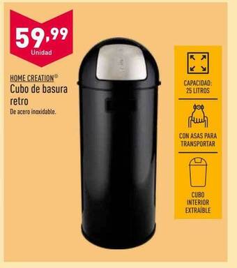 ALDI Home creation cubo de basura retro oferta