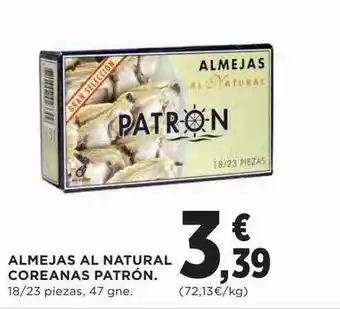 El Corte Inglés Almejas al natural coreanas patrón oferta