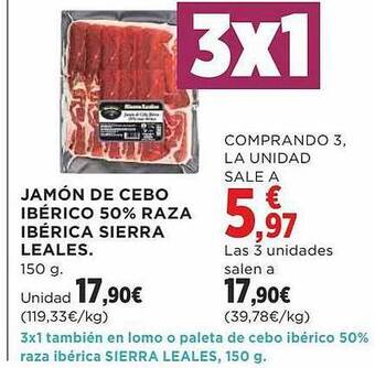 Supercor Jamón de cebo ibérico 50% raza ibérica sierra leales oferta