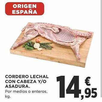 Supercor Cordero lechal con cabeza y o asadura oferta