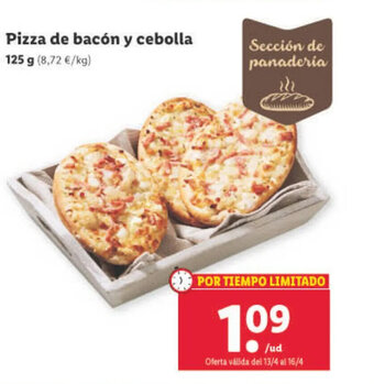 Lidl Pizza de bacón y cebolla oferta