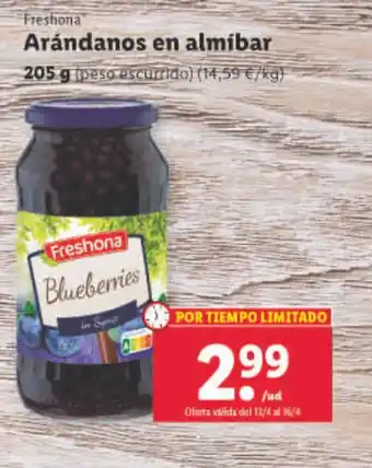 Lidl Arándanos en almibar oferta