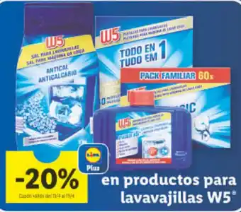 Lidl En productos para lavavajillas W5 oferta