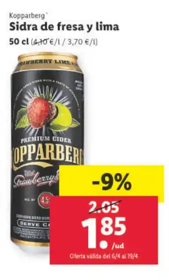 Lidl Sidra de fresa y lima oferta