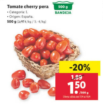 Lidl Tomate cherry pera oferta