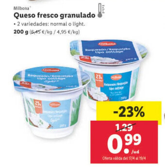 Lidl Queso fresco granulado oferta