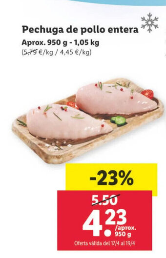 Lidl Pechuga de pollo entera oferta