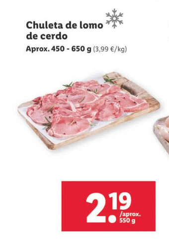 Lidl Chuleta de lomo de cerdo oferta
