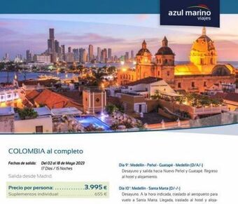 Viajes Azul Marino Viajes dia oferta