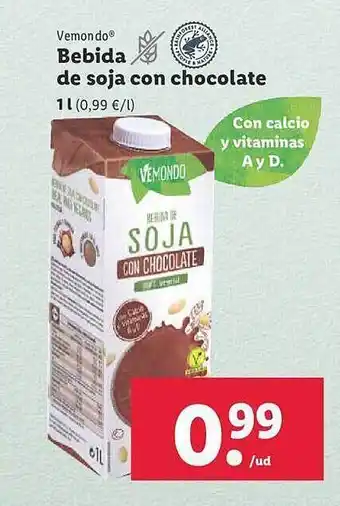 Lidl Vemondo bebida de soja con chocolate oferta