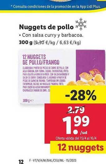 Lidl Nuggets de pollo oferta