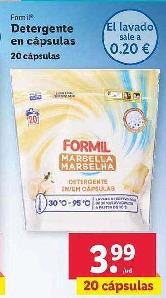 Lidl Formil detergente en cápsulas oferta