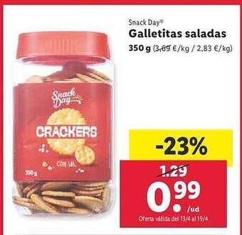 Lidl Snack day galletitas saladas oferta