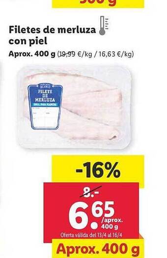 Lidl Filetes de merluza con piel oferta