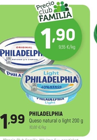 Coviran Philadelphia Queso Natural o Light 200g oferta