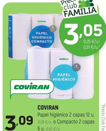 Coviran Coviran Papel Higiénico 2 Capas 12 u oferta