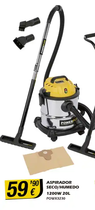 Ideal Bricolaje Aspirador Seco/Humedo 1200W 20L POWX3230 oferta