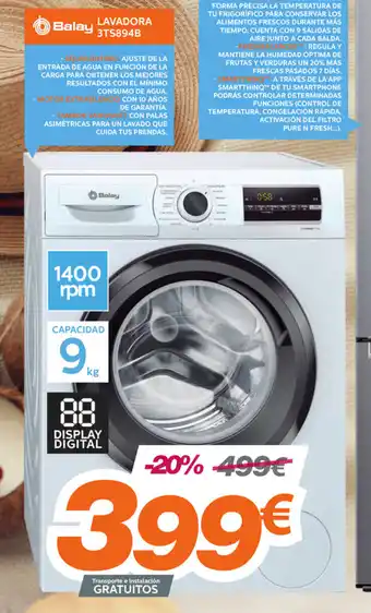 Pascual Martí Balay Lavadora 3TS894B oferta