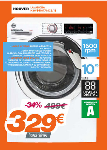 Pascual Martí Hoover Lavadora H3WS610TAMCE/1S oferta