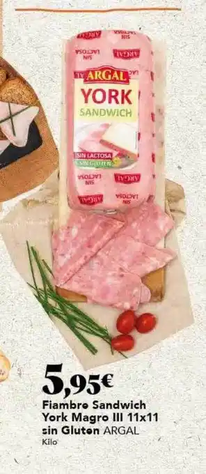 Gadis Fiambre sandwich york magro iii 11x11 sin gluten oferta