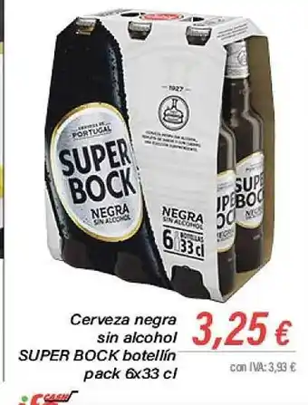 Cash Ifa Cerveza negra sin alcohol super bock botellín pack 6 oferta