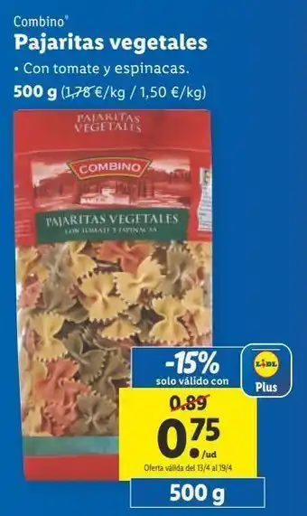 Lidl Pajaritas vegetales combino oferta