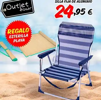 Outlet hogar regalo esterilla playa silla fija de aluminio 24,95 €