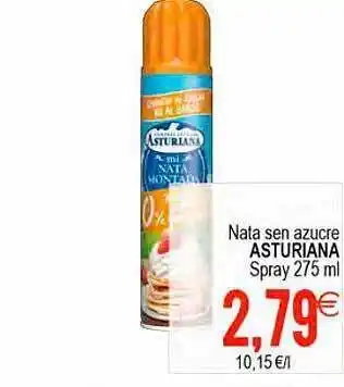 Supermercados Aquí Nata sen azucre asturiana spray oferta
