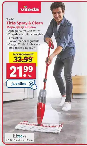 Lidl Vileda tiràs spray & clean mopa spray & clean oferta