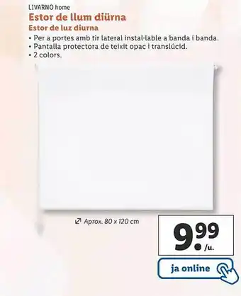 Lidl Livarno home estor de llum diürna estor de luz diurna oferta