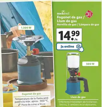 Lidl Rocktrail fogonet de gas-llum de gas hornillo de gas - lámpara de gas oferta