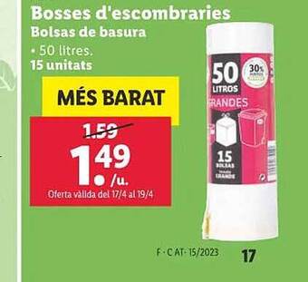 Lidl Bosses d'escombraries bolsas de basura oferta