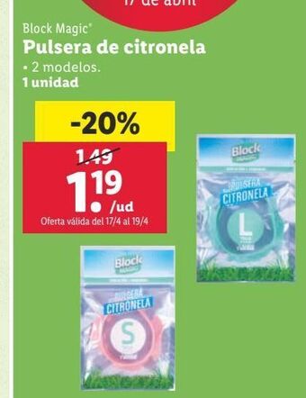 Lidl Pulsera antimosquitos oferta
